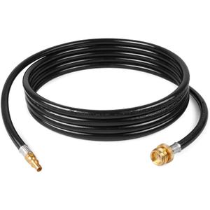 GASPRO 15FT RV Quick Connect Propane Hose for Camping Grilling, Connects 1 LB Portable Appliance, 1/4" Male Quick Connect Plug x 1-20" Male Throwaway Cylinder Thread