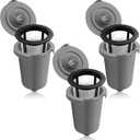 Replacement Parts Grey Reusable Filter Cup, Compatible with Cuisinart Single Serve Coffee Makers 3 Pack (Gray 3 Pcs)