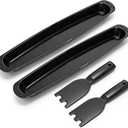 Covzoe 2 Pack Grill Drip Tray, Replacement Grill Oil Grease Catcher with 2 Pan Scraper, Easy to Clean, Grill Spatula Cleaner Tool for Indoor Outdoor BBQ