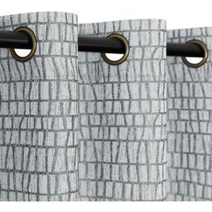 Grey and White Curtains 84 Inches Long for Living Room 50% Blackout Room Darkening Geometric Plaid Pattern Buffalo Check Modern Farmhouse Curtains for Bedroom 84 Inch Length 2 Panels Set Light Gray