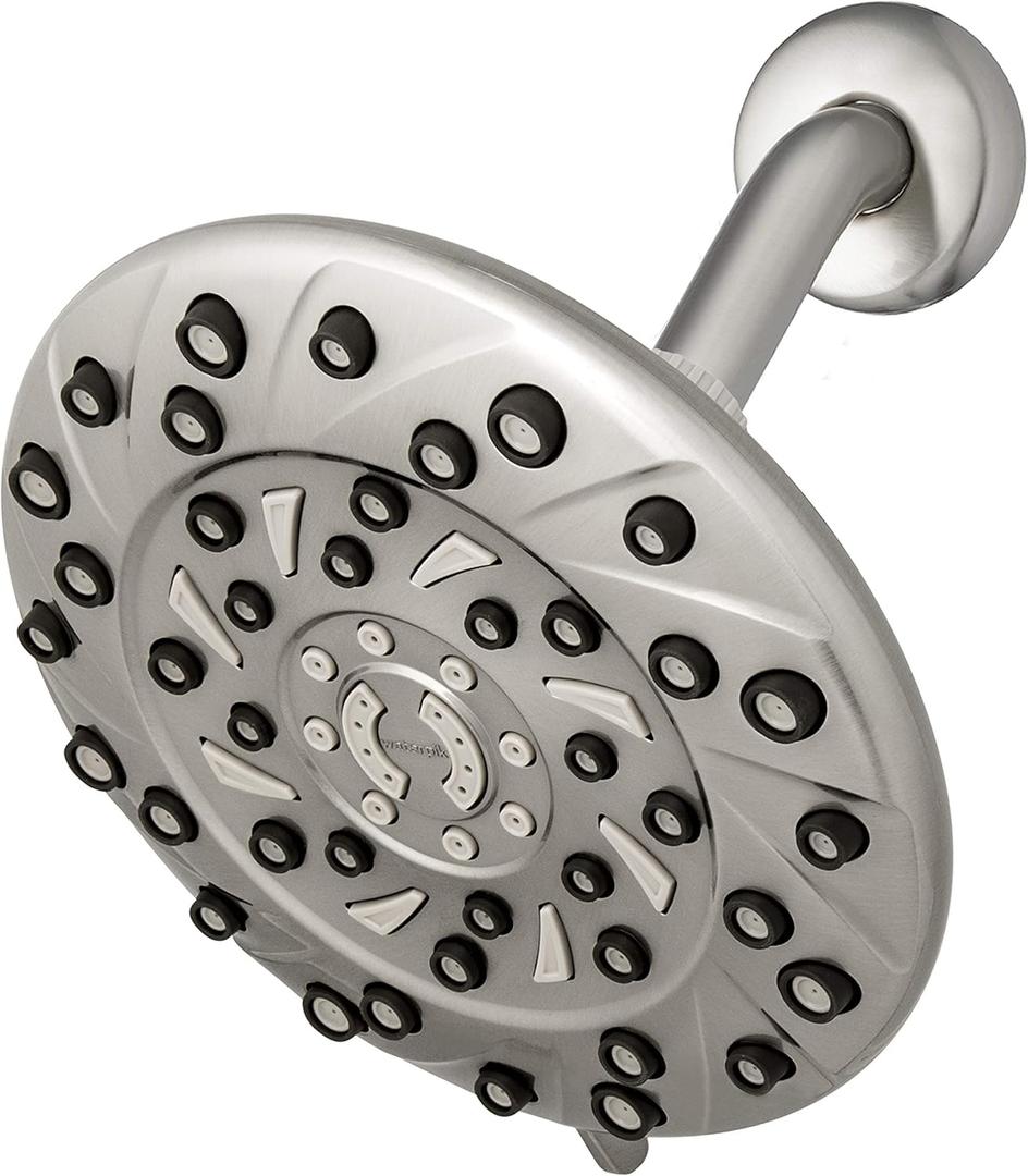 Waterpik 6-Mode RainFall+ Rain Shower Head with PowerPulse Massage, Brushed Nickel, XEM-639E
