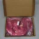 Long Hot Pink Cosplay Wig with Two Ponytails, Straight Synthetic Hair Wig with Bangs for Adults Women, Halloween Costume Hair with Dual Tails for Cosplay Party