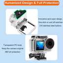 BO&DQQ Underwater Waterproof Case Compatible with DJI Osmo Action 5 Pro/Action 4/Action 3, 164FT/50M Dive Diving Housing Cover Shell with Camera Handle Mount Accessories Kit 
