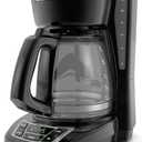 BLACK+DECKER 12-Cup Digital Coffee Maker, Programmable, Washable Basket Filter, Sneak-A-Cup, Auto Brew, Water Window, Keep Hot Plate, Black