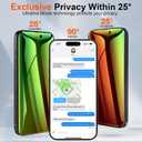Fotbor Compatible with iPhone 17 Pro Max Privacy Screen Protector, 2 Pack Colorful Gradient Anti-Spy Anti-Blue Light 7H Hardness Private Film [Auto-Alignment Tray], No Peeling Shatterproof Bubble Free