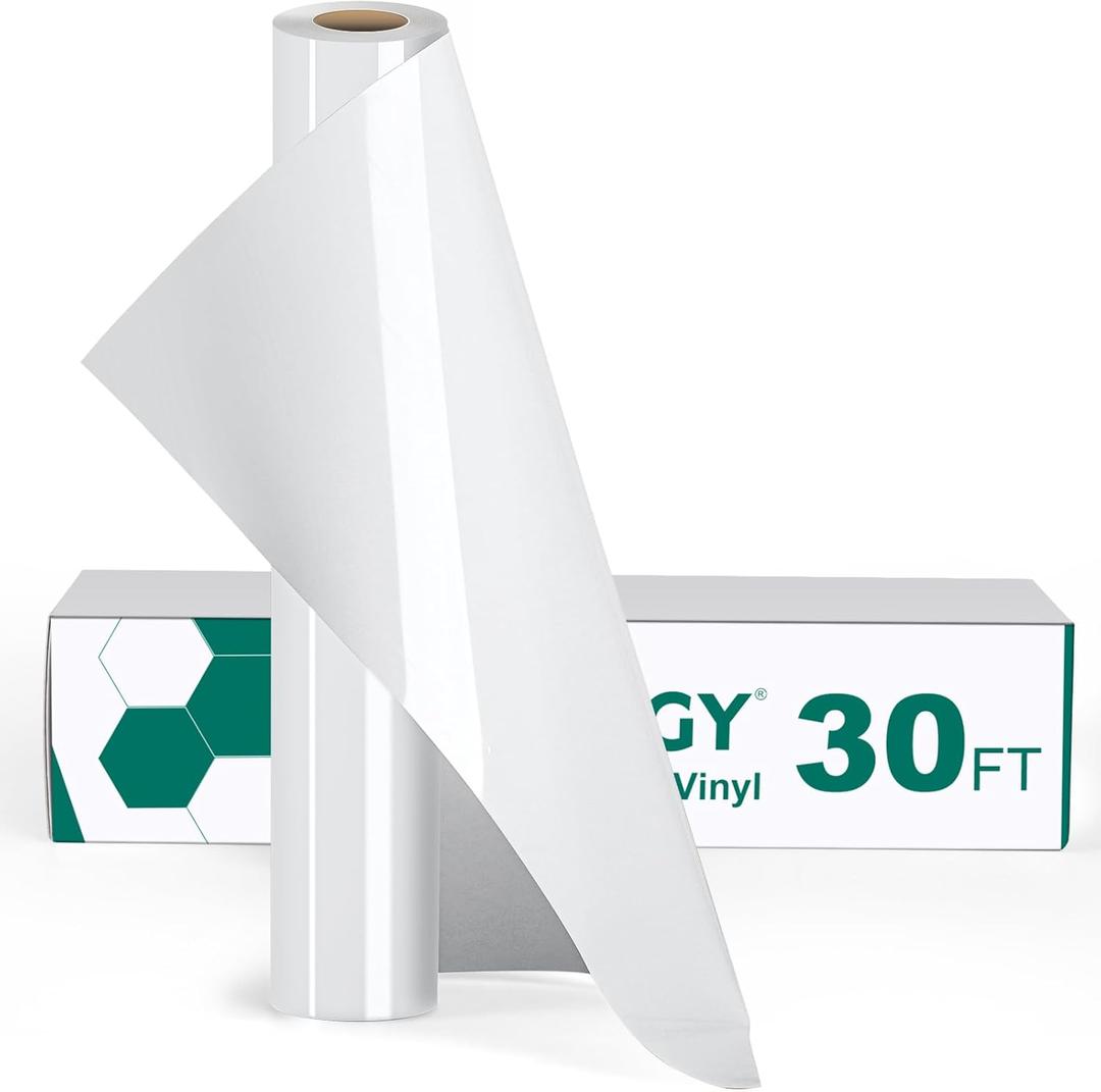 CAREGY Heat Transfer Vinyl HTV for T-Shirts Iron on Vinyl 12 Inches by 30 Feet Roll (White)