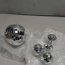MTLEE 20 Pcs Disco Balls Decoration Mirror Disco Ball Assorted Silver Mini Glass Different Sizes Reflective with Rope for 70s Wedding Dance Music(6, 4, 3. 2, 2 Inch)