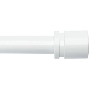 Curtain Rods for Windows 16 to 48 or 60 Inches Max Adjustable Length 1 Inch Diameter Window Curtain Rod with Aluminium End Cap, White