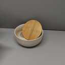 8 Inch Ceramic Succulent Planter Pot with Drainage Hole and Saucer Round Shallow Planter for Indoor Plants, White