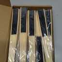 Yinkin 24 Pack Folding Fans Bamboo Handheld Folded Craft Hand Japanese Chinese Fans for Weddings Bridal Dancing Church DIY Decoration Women Gift Party Favors (Black)