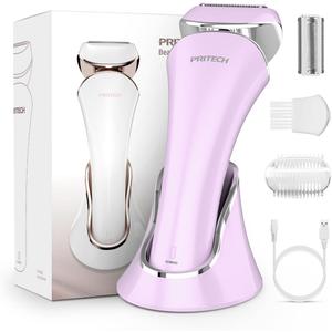 Electric Shaver for Women Rechargeable Wet Dry Electric Razor for Women, Waterproof Lady Shaver for Legs Arm Underarm Bikini Public Body Razor with One Extra Foil Blade (Lilac)
