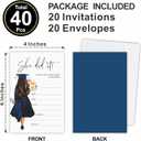 Graduation Party Invitation Cards 2026 - Grad Girl & Flowers, She Did It - 20 Graduation Invites With Envelopes, High School, College, University,Grad Party Favor, Decorations & Supplies - 05