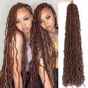 New Faux Locs Crochet Hair Soft Locs 7 Packs 36 Inch Locs Crochet Hair Pre Looped Distressed Goddess Locs Butterfly Locs Braids Hair Extensions for Black Women (36 Inch (Packs of 7), 30#)