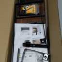 Floating Shelves Rustic Wood Wall Mounted Shelf Practical Metal Fence Design Ideal for Bedroom, Bathroom, Kitchen Set of 3(Brown)