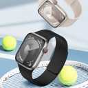 Magnetic Silicone Band Compatible with Apple Watch Band Women Men, Soft Waterproof Sport Strap for iWatch, Size: 44mm/45mm/46mm/49mm/42mm(Series 3 2 1)