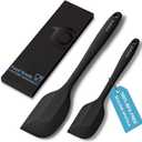 Heat Resistant 600 Silicone Spatula, BPA Free Mixing Spatulas set Dishwasher Safe for Nonstick Cookware, Black