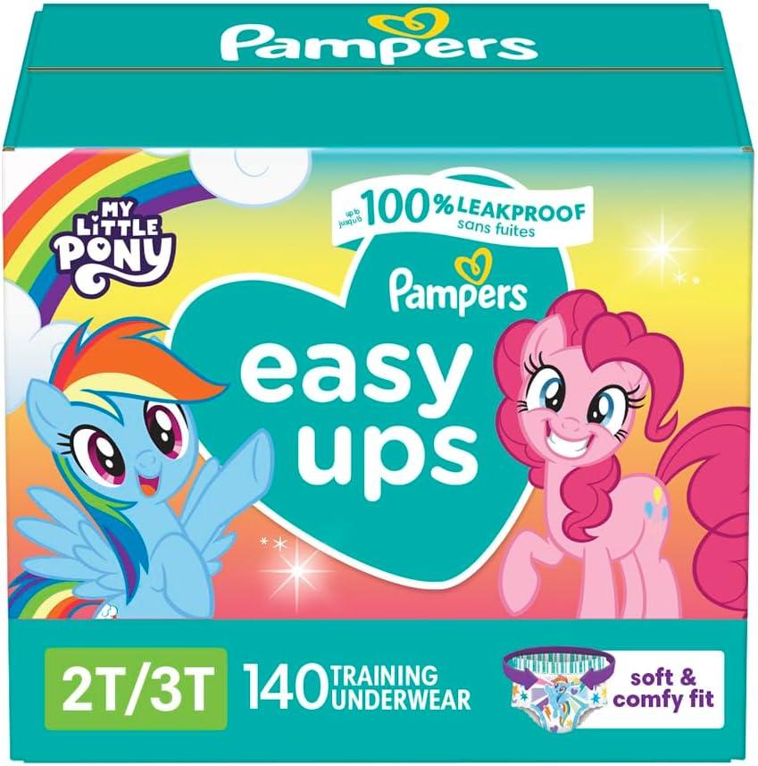 Pampers Training Pants - Easy Ups Girls & Boys - Size 2T-3T, 140 Count, My Little Pony Potty Underwear (Packaging May Vary)
