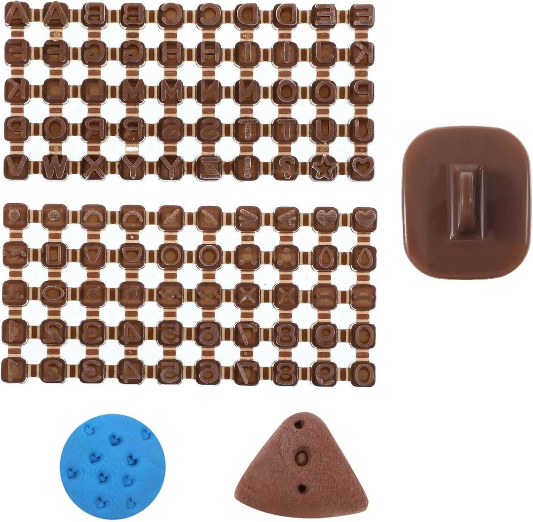 Mini Clay Stamps - Alphabet, Number & Symbols Stamps Set for Ceramic Decorating, Custom Pottery Stamp, Small Fondant Letter Cutters, Embosser Stamp for DIY Cookie Clay Mold Accessories