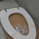 Mayfair Padded Toilet Seat with Chrome Hinges, Soft Vinyl over Wood Core Seat, Made in USA, Elongated, White