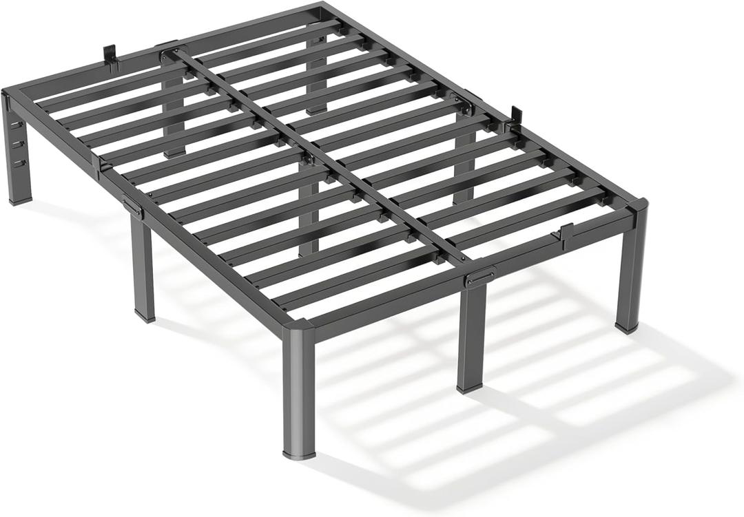 Metal Bed Frame Queen Size 14 Inch with Round Corner No Box Spring Needed
Heavy Duty 3500 lbs Metal Platform Bed Frame Under Bed Space, Noise‑Free, Anti‑Slip, Tool‑Free Assembly, Black