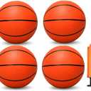 6 INCH PVC Mini Basketball Toys for Indoor Over Door Hoops, Soft 6" Small Balls Rubber for Pool, Beach, Yard, Lawn, Outdoor, Classroom, Little Playgound Ball for Kids Boys Girls (4PCS with Air Pump) (yellow)