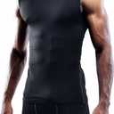 NELEUS Men's 3 Pack Athletic Compression Under Base Layer Sport Tank Top (White, XXL)