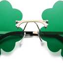 HAOLOTA St. Patrick's Day Sunglasses Shamrock Four-Leaf Clover Green Irish Costume Glasses Decorations Accessories
