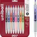 Signo Gel 207 Roller Ball Retractable Gel Pen, Purple Ink, Medium, Assorted Ink with Translucent Assorted Barrel/Medium Point/Set of 8