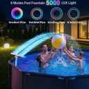Pool Fountain for Above Ground Pools with 10-Color Lights, 360 Adjustable Water Sprinkler Dual High-Pressure Spray