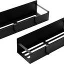 Magnetic Spice Storage Rack Organizer for Refrigerator and Oven, Black Fridge Organizers and Storage (2PCS)