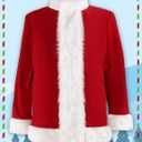 Christmas Costume for Men Adult Santa Claus Suit 7PCS Green Furry Monster Deluxe Xmas Halloween Cosplay Outfit