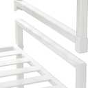 Simple Houseware 3-Tier Stackable Metal Panel Shoes Rack, White