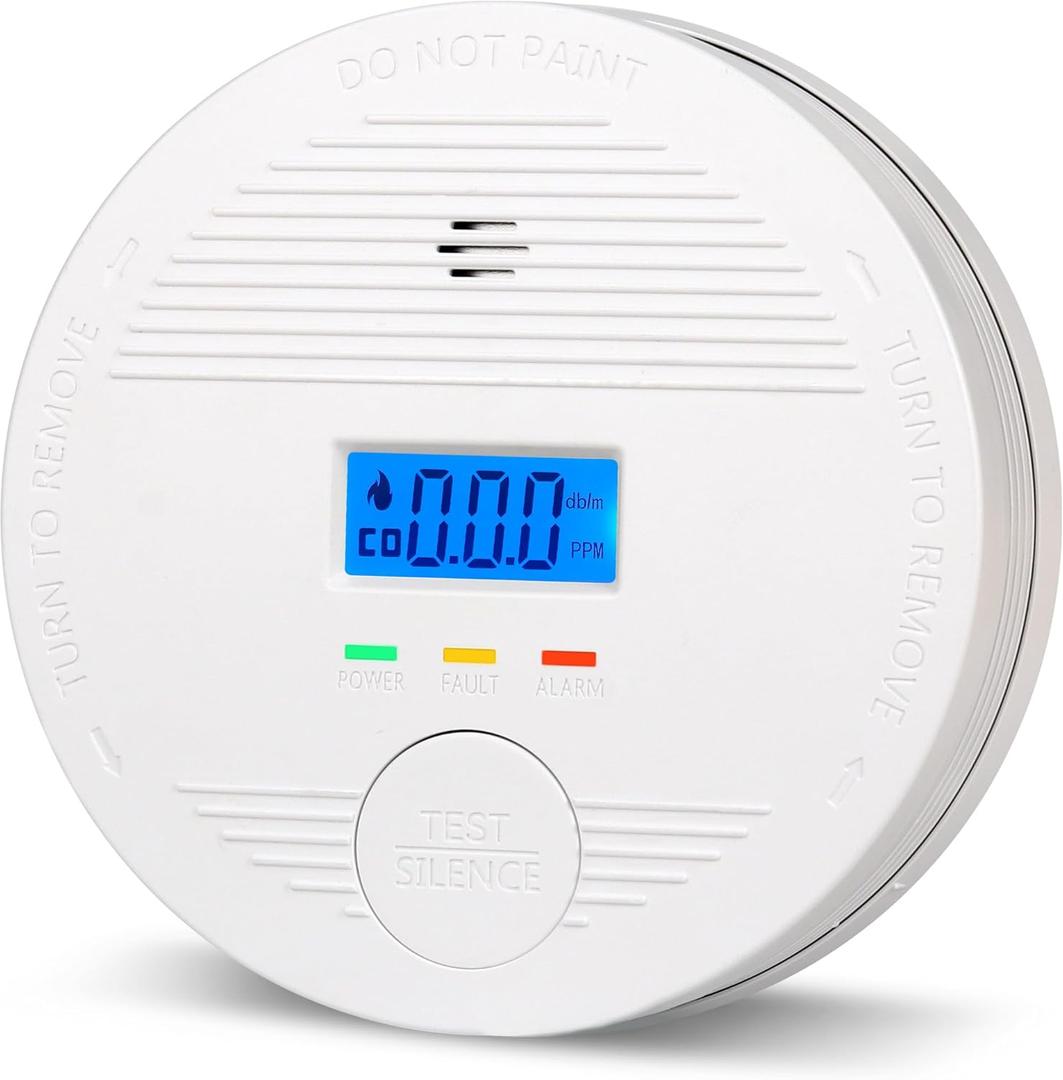 Interconnected Smoke and Carbon Monoxide Detector, 10-Year Battery Wireless Interlinked Smoke & CO Alarm with Dual Sensors, Home Fire & CO Safety Protection (1Pack)