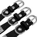 Serijoars Small Dog Collar with Rhinestone Crystal Diamond Colorful Bling Girl Puppy Cat Collars (L, Black5)