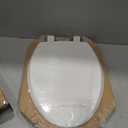 Mayfair Cassel Slow Close Toilet Seat, Easy Clean, Non Slip Premium Wood Seat, Easy Install, Made in USA, Elongated, White