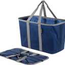 CleverMade Collapsible Totebags (Blue/Gray - Ecobasket - Pack of 1)