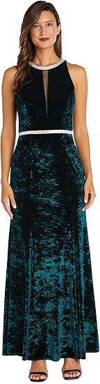 R&M Richards Women's Ice Velvet Cocktail Dress  (8, Hunter)