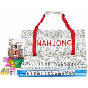 American Mahjong Tile Set, 166 Tiles Complete Mahjong Game Set for Beginner