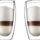 Bodum 15oz Pavina Double Wall High-Heat Borosilicate Glass, Set of 2, Clear