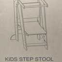 Kids Foldable Step Stool White and Natural Oak