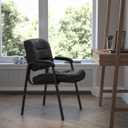 Flash Furniture LeatherSoft Reception Chair, Black/Titanium Gray