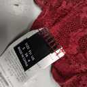 MakeMeChic Women's Twisted Floral Lace Tee Shirt Crew Neck Long Sleeve Sheer Tops Small