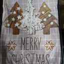 6 Pcs Christmas Chair Cover Set Stretch Dining Chair Back Covers Vintage Christmas Santa Claus Elk Slipcovers Farmhouse Removable Elastic Seat Protector for Xmas Party Kitchen Home Decor