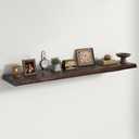 Live Edge Elm Floating Shelves For Wall - 55" W x 9.3" D Rustic Solid Long Wood Shelves with Invisible Bracket, Wall-Mounted Storage & Display Shelf for Living Room Bedroom Kitchen, Set of 2, Walnut