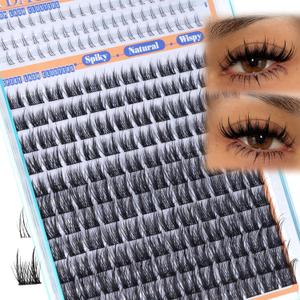 Wispy Lash Clusters Natural Lash Extension Spiky Cluster Eyelash Extensions C Curly Manga Individual Eyelashes 10-16mm Pestaas Postizas Naturales DIY Anime Eyelash Extension with Bottom Lashes