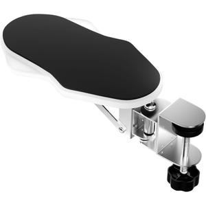 Extended Computer Desk Arm Rest - 180 Rotating & 90 Foldable Elbow Support, Ergonomic Arm Wrist Rest Shelf for Home & Office (White)