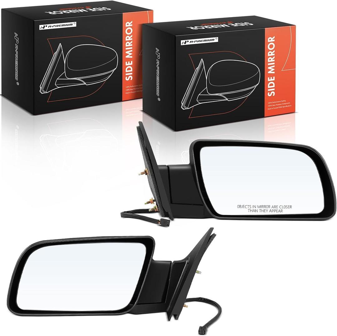 A-Premium Pair (2) Driver & Passenger Side View Mirror Compatible with Chevy & GMC - Silverado, Blazer, C/K 1500 2500 3500, Tahoe, Sierra, Yukon - Power Non-Heated Manual Folding -# 15764757, 15764758