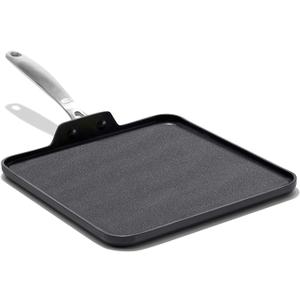 OXO Enhanced 11" Griddle Pan, PFAS-Free Ceramic Nonstick, Durable Hard Anodized Cookware, Scratch Resistant, Stainless Steel Handle, Good Grips, Dishwasher & Oven Safe, Black