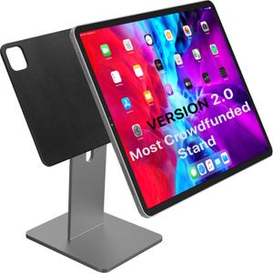 MagFlott Magnetic Stand for iPad Pro 12.9", iPad Air 13" M3/M2. Includes 6 USB C Cable, Stronger Magnets & Hinge, Full 360 Rotate. [Not for iPad Pro 13" M4]