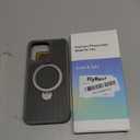 FlyReal Designed for iPhone 15 Pro Max Case with 360 Magnetic Stand, Carbon Fiber Phone Case [Compatible with Magsafe] [16FT Military Protection] with Stand Ring 6.7'', Natural Titanium